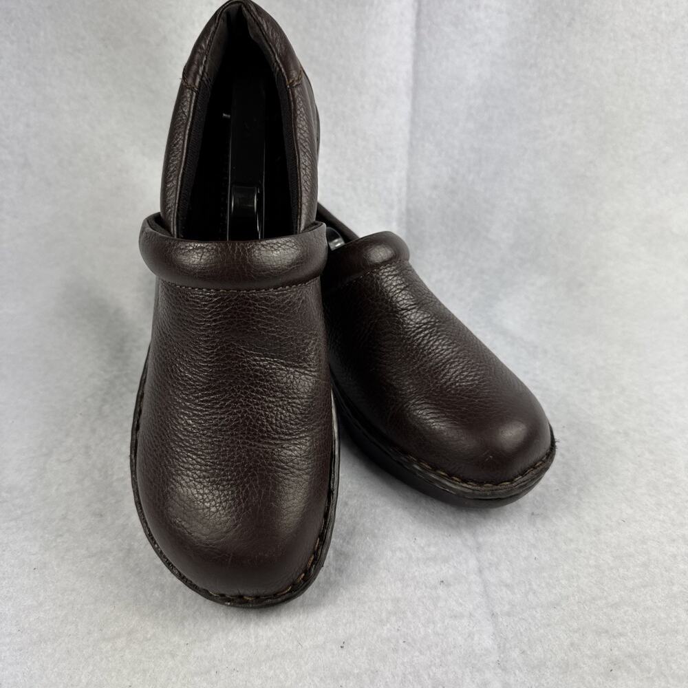 BOC by Born Peggy Brown Leather Clog Mule Shoes Size 9M